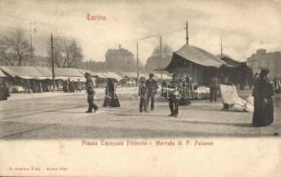 Torino, Piazza Emanuele Filiberto, Mercato di P. Palazzo / Victor Emanuele square, market place
