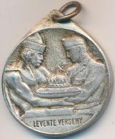 1942. "Levente verseny / 1942" ezüstözött Br díjérem füllel (31mm) T:2-