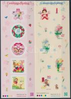 Greeting Stamps Spring self-adhesive mini sheet pair, Üdvözlőbélyegek Tavasz öntapadós kisívpár