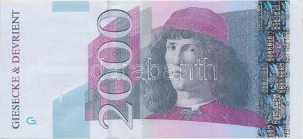 Németország DN 2000 bankjegytervezet "Giesecke&Devrient" T:I- Germany ND 2000 Euro test note "Giesecke&Devrient" C:AU