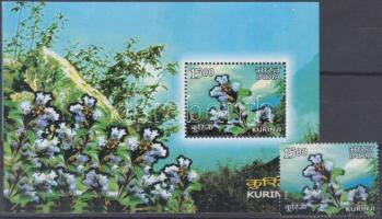 Kurinji-bush stamp + block, Kurinji-cserje bélyeg + blokk