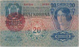 1913. 20K piros "MAGYARORSZÁG" körbélyegzővel T:III