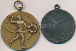 Iván István (1905-1968) 1949. "Magyar Atlétikai Szövetség / Országos Női Ügyességi CS.B. Súlylökés - III. hely" Br díjérem füllel (40,5mm) + DN "MÉMOSZ S.E. II. hely" fém díjérem füllel. Szign.:L (36mm) T:2