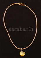 Swarovski kristály szív alakú függő selyemzsinóron, medál: 1 cm, h: 40 cm