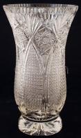 Ólomkristály váza, csiszolt, metszett, hibátlan, m:24 cm