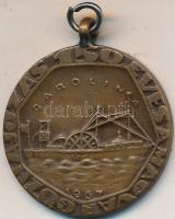 1967. "150 éves a magyar gőzhajózás - Carolina / MHRT Hunyadi" Br emlékérem füllel (30mm) T:2