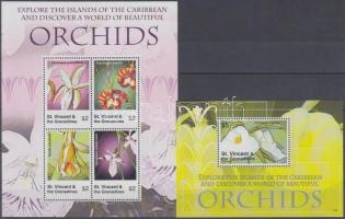 Orchids mini sheet + block, Orchideák kisív + blokk