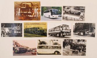 cca 1930-2000 10 db különféle fotó nagyrészt magyar, kis részben külföldi autóbuszokról, különböző méretben