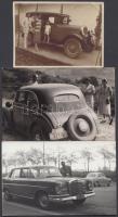cca 1930-1950 5 db régi autós családi fénykép, egy részük a hátulján feliratozva, különböző méretben