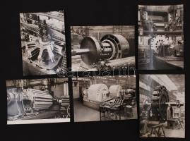 cca 1950-1980 6 db fotó különféle turbinákról, hátulján feliratozva, különböző méretben