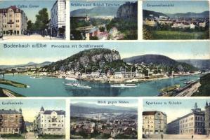 10 db RÉGI cseh városképes lap egy lithoval / 10 old Czech town-view postcards with one litho