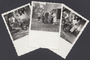 cca 1950-1960 Motoros és kerékpáros fotók, 6x9 cm