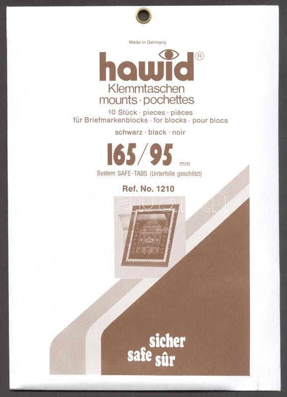 Hawid 1210 Block sizes 10 FDC 165x95mm, black, Hawid HA1210 Filatasak 10 FDC 165x95mm, fekete, Hawid 1210 Klemmtaschen Blockstreifen 165x95mm, schwarz