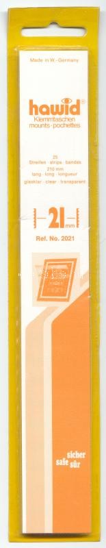 Hawid 2021 Strips 25/pack, 210x21mm, clear, Hawid 2021 Filacsík, 25db, 210x21mm, víztiszta, Hawid 2021 Klemmtaschen Streifen, 25 streifen, 210x21mm, glasklar