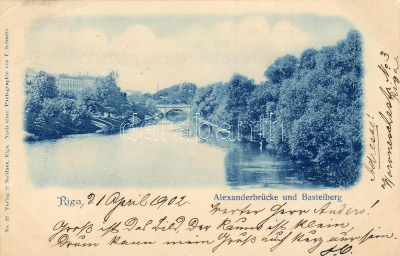 Riga, Alexanderbrücke und Basteiberg / bridge