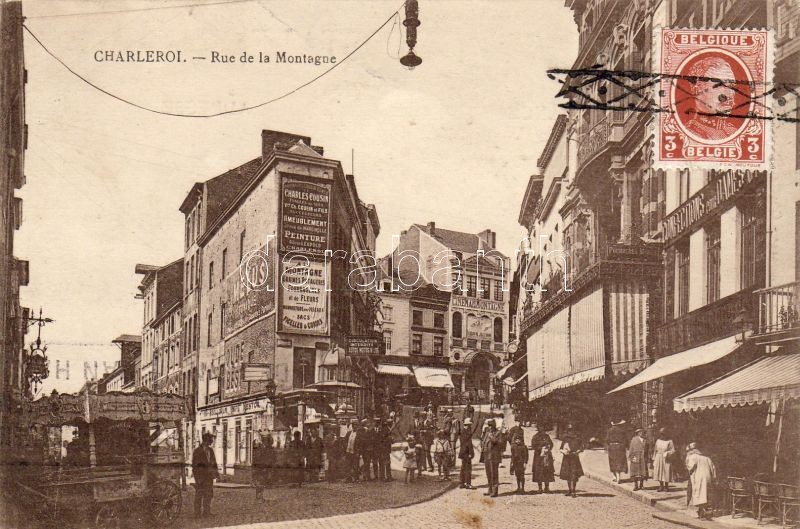 Charleroi, Rue de la Montagne / street, cinema, women clothing, fur, furniture and garden shop