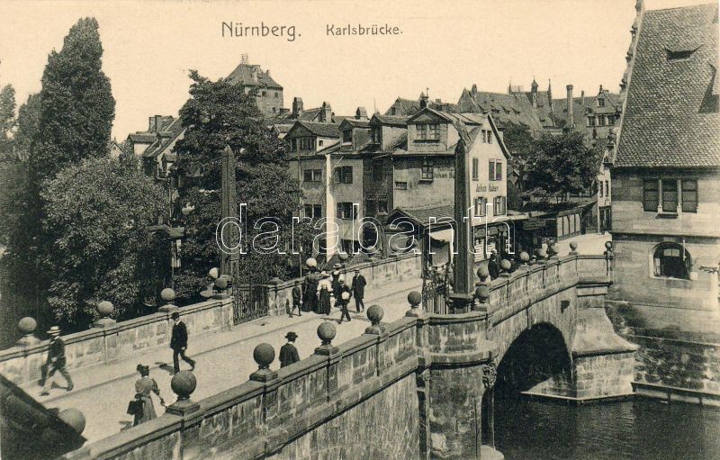 Nürnberg, Karlsbrücke / bridge, Johan Huber's shop
