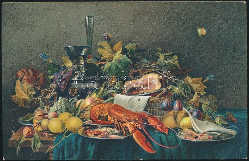 Jan van Kessel: Breakfast table, Stengel, Jan van Kessel: Reggeli asztal, Stengel