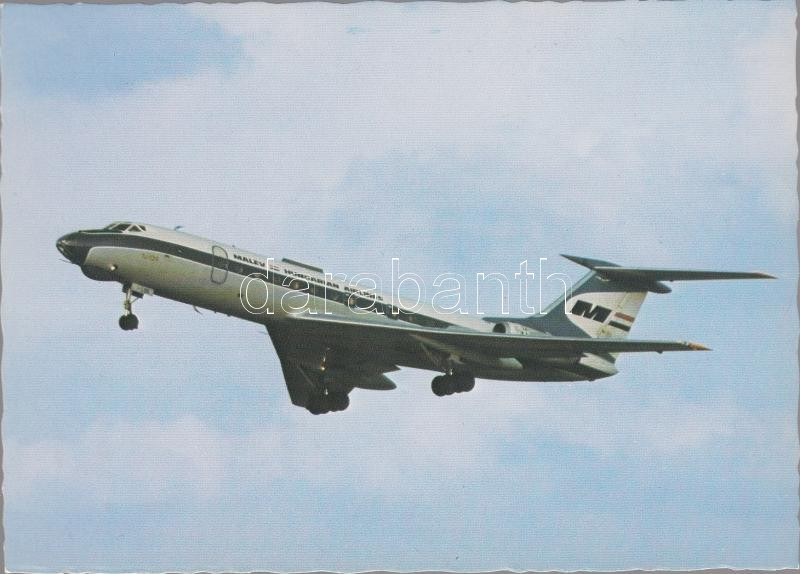 Malév TU-134, modern képeslap, Malév TU-134, modern postcard