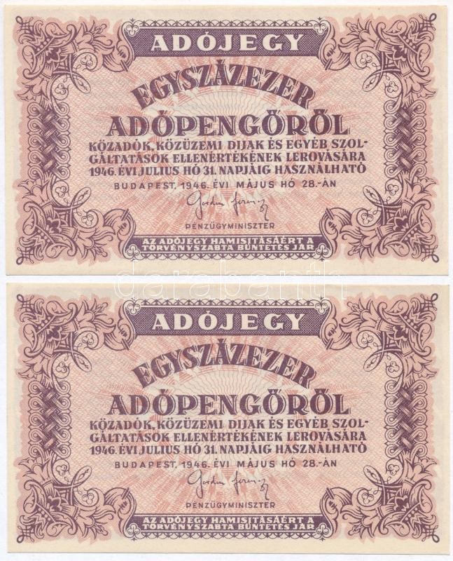 1946. 100.000AP (2x), 1946. 100.000 Adópengő (2x)