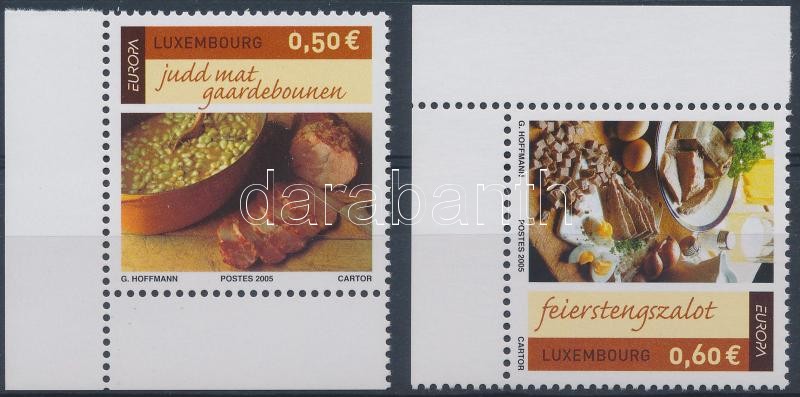 Europa CEPT gastronomy corner stamp, Europa CEPT gasztronómia ívsarki bélyeg, Europa CEPT Gastronomie Marke mit Rand