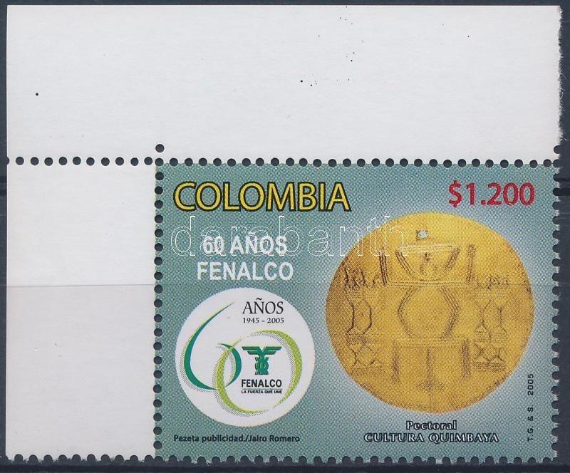 60 Jahre des FENALCO Marke mit Rand, 60 éves a FENALCO ívsarki bélyeg, 60 anniversary of FENALCO corner stamp