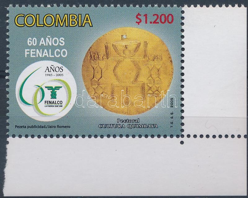 60 éves a FENALCO ívsarki bélyeg, 60 anniversary of FENALCO corner stamp, 60 Jahre des FENALCO Marke mit Rand