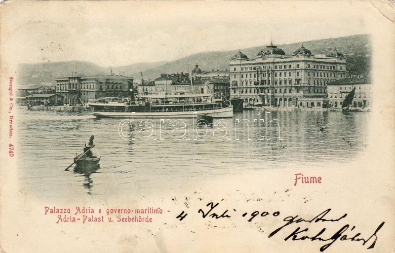 Fiume, Palazzo Adria, Governo maritime / palace, maritime government, steamship
