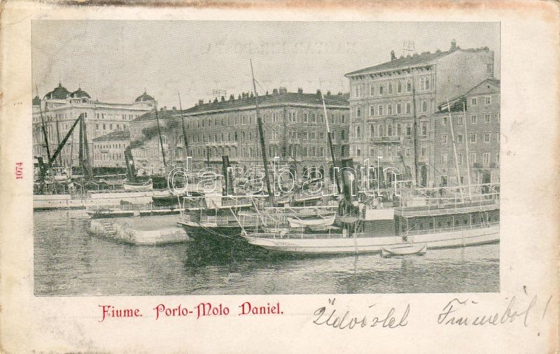 1899 Fiume, Porto Molo Daniel, steamships