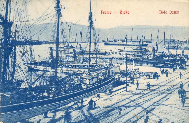 Fiume, Rieka; Molo Danie, steamships