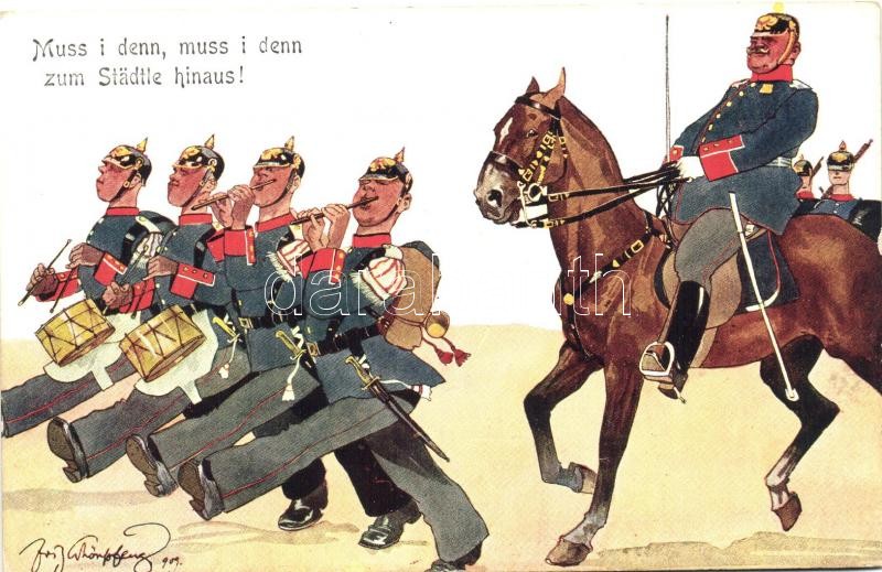 K.u.K. military officers, band, horse B.K.W.I. 335-4 s: Schönpflug, K.u.K. katonatisztek, zenekar, ló, B.K.W.I. 335-4 s: Schönpflug