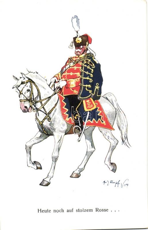 K.u.K. military cavalry officer, humour, B.K.W.I. 864-2 s: Schönpflug, K.u.K. lovas katonatiszt, humor, B.K.W.I. 864-2 s: Schönpflug