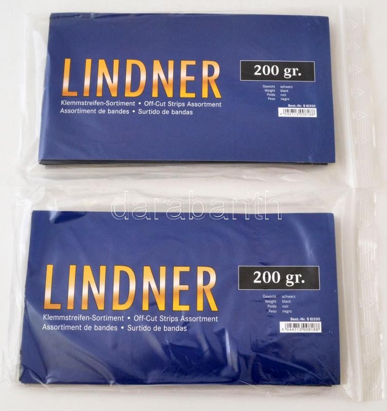 Lindner Filacsík 200 gr., fekete 
S 10200, Lindner Off-cut Strips Assortment, 200 g, black, Lindner Klemmstreifen-Sortiment, 200 g, schwarz
