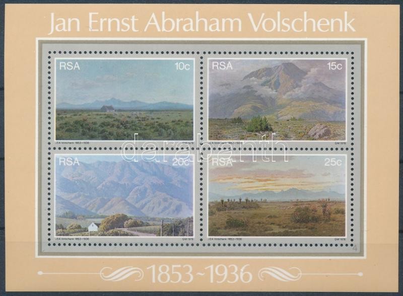 Jan Ernst Abraham Volschenk's 100th birthday block, 100 éve született Jan Ernst Abraham Volschenk blokk, 100. Geburtstag von Jan Ernst Abraham Volschenk Block