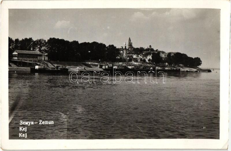 Zemun, port with steamships, Zimony, kikötő, gőzhajó