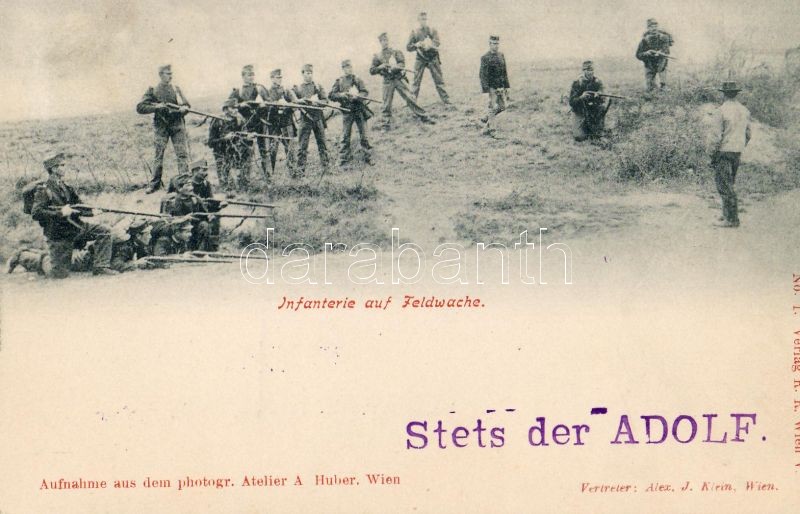 1898 Infanterie auf Feldwache / German infantry on patrol, 1898 Német katonai gyalogság őrjáraton