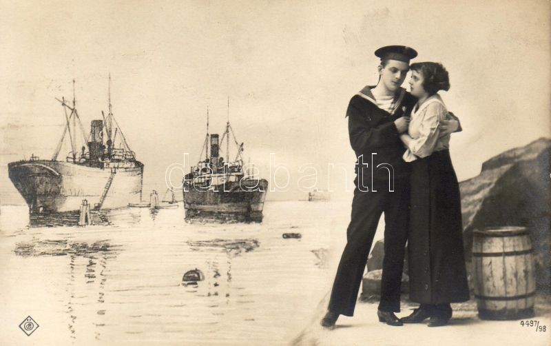 Haditengerész élet, romantikus pár, hadihajó, Navy life, romantic couple, warship