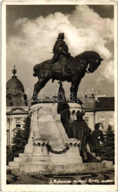 Kolozsvár, Mátyás király szobra, Cluj-Napoca, statue of Matthias Corvinus