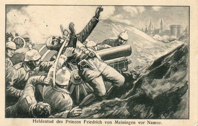 The heroic death of Prince Friedrich of Saxe-Meiningen in Namur