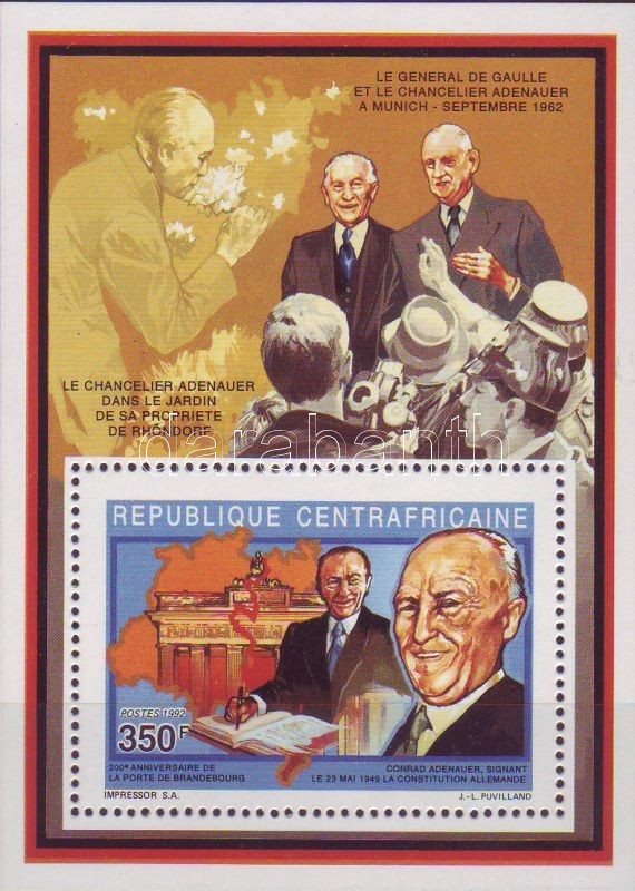 Anniversaries: Adenauer block, Évfordulók: Adenauer blokk, Jahrestage: Adenauer Block