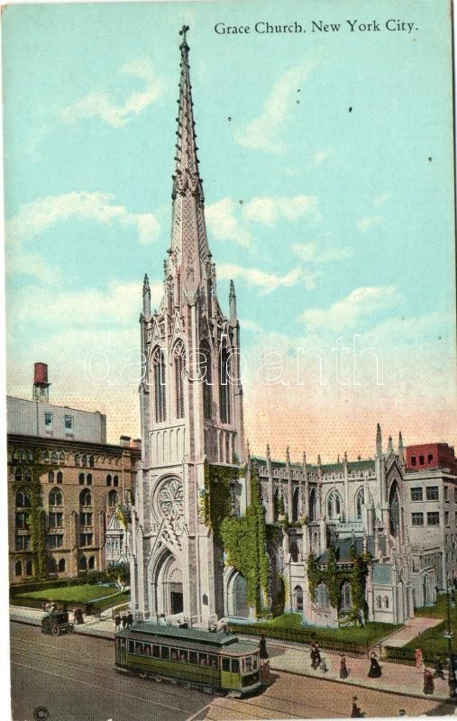 New York City, Grace church, tram