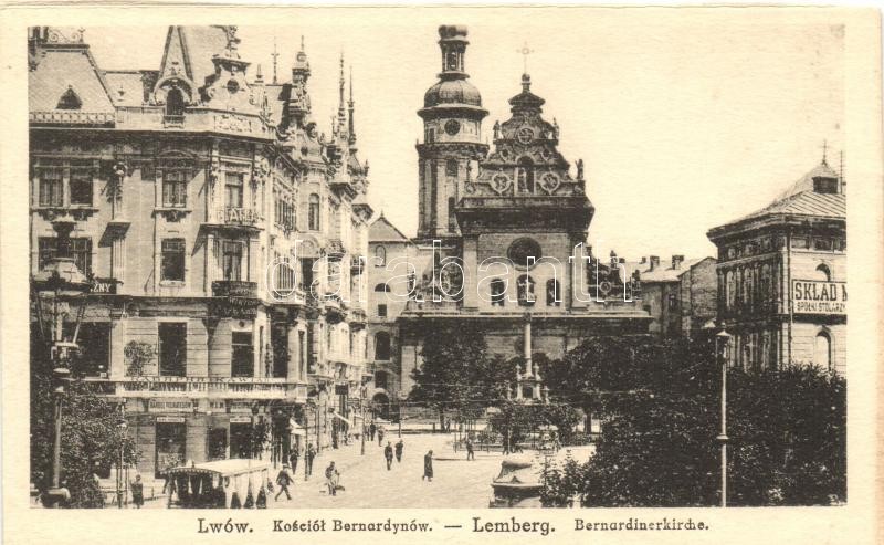 Lviv, Lwów, Lemberg; Bernardinerkirche / church (from postcard booklet)