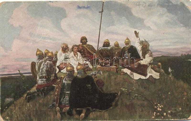 Barde Russe / Russian folklore s: Vasnetsov, Orosz bárd, folklór s: Vasnetsov