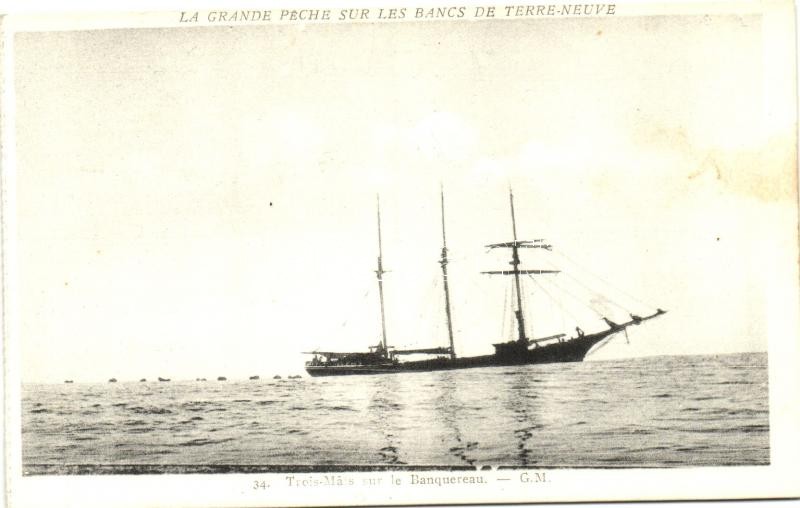 Trios-Mats sur le Banquereau / Three-masted sailing ship in Banquereau