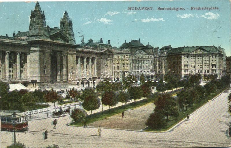 Budapest V. Szabadság tér, villamos