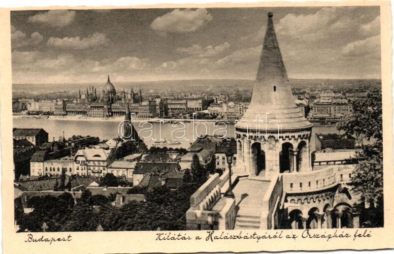 Budapest, Kilátás a Halászbástyáról az Országház felé