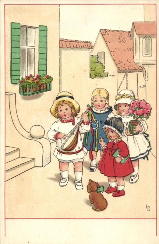 Children, Meissner & Buch Künstler-Postkarten Serie 2301. litho s: L. D., Gyerekek, Meissner & Buch Künstler-Postkarten Serie 2301. litho s: L. D.