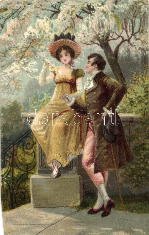 Romantic couple, S.V.D. No. 583. litho s: W. Ebbinghaus, Romantikus pár, S.V.D. No. 583. litho s: W. Ebbinghaus, Eine Lebensfrage, S.V.D. No. 583. litho s: W. Ebbinghaus