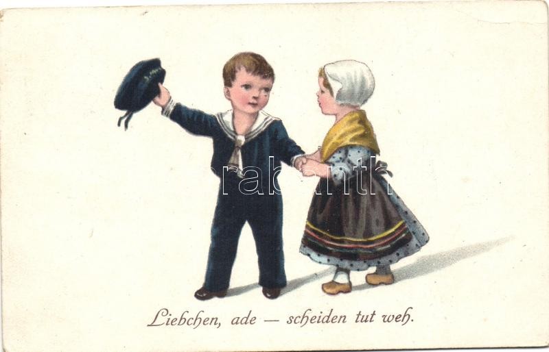 Liebchen, ade - scheiden tut weh, Búcsú, matróz, gyerekek, W.S.S.B. No. 5138., Goodbye, sailor, children, W.S.S.B. No. 5138.