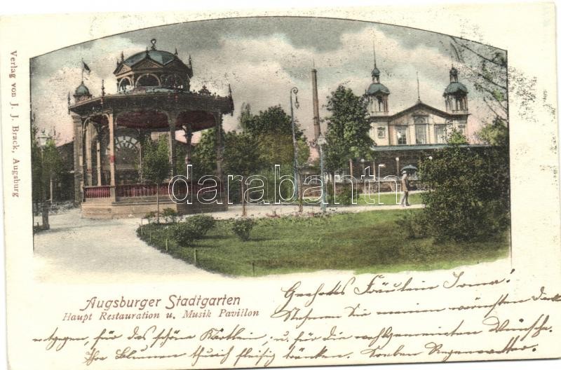 Augsburg, Stadtgarten, Haupt Restauration u. Musik Pavillon / city park, restaurant, music pavilion